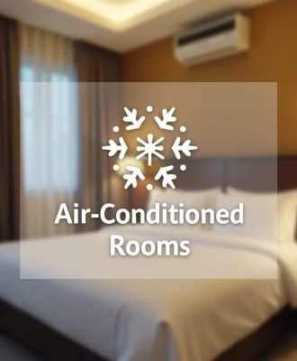 Air-conditioned rooms.
